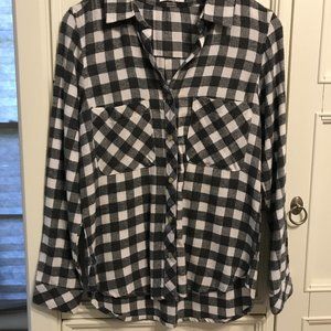 DEX Gray and White Plaid Shirt